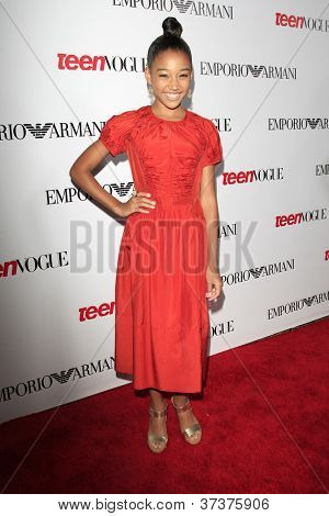 BEVERLY HILLS - SEP 27:  Amandla Stenberg at the Teen Vogue's 10th Anniversary Annual Young Hollywood Party on September 27, 2012 in Beverly Hills, California