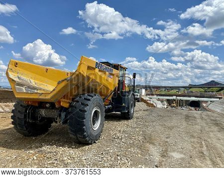 Stuttgart, Germany - June 21, 2020: Construction Site Of The Stuttgart21 Railway Project With Huge M