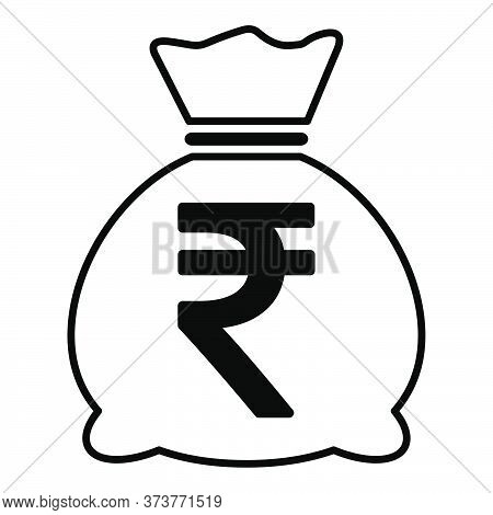 Money Bag Icon Isolated On White Background. Bank Symbol, Profit Graphic, Flat Web Sign