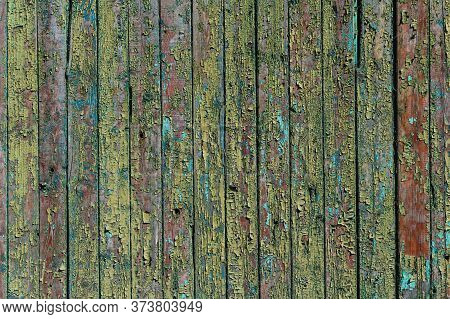 Old Grunge Background Of Wooden Cracked Fence. Space For Text. Wooden Walpaper.