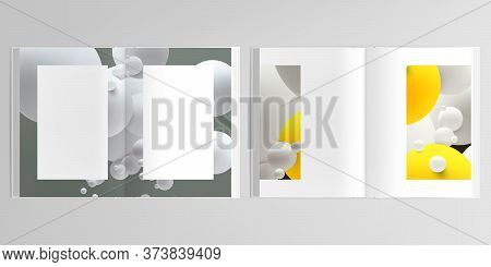 3d Realistic Vector Layout Of Cover Mockup Design Templates For A4 Bifold Brochure, Flyer, Cover Des