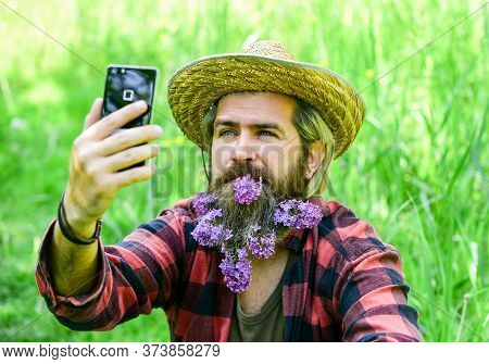 Video Call. Online Communication. Affordable High Quality Internet And Communication. Cowboy Hipster