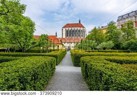 Church Of Our Lady Of The Snows Nd Franciscan Garden In Prague, Czech Republic