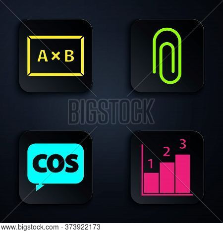 Set Graph, Schedule, Chart, Diagram, Chalkboard, Mathematics Function Cosine And Paper Clip. Black S