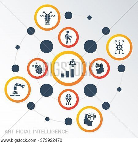 Vector Infographic Template Artificial Intelligence Data Visualization. Different Colors. Can Be Use