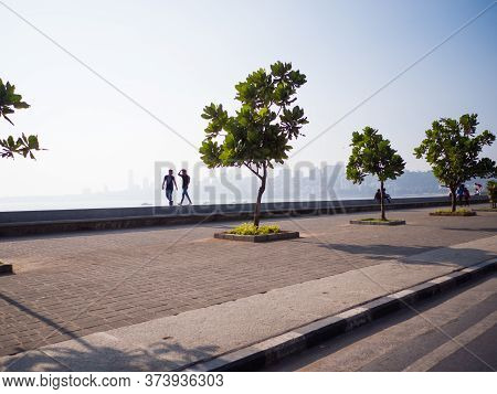 Mumbai, India - December 17, 2019: Embankment Alley Of The City Of Mumbai.