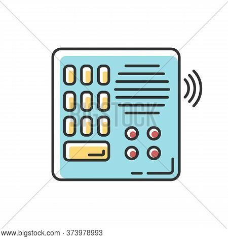 Intercom Rgb Color Icon. Talkback. Door Phone. Voice Communication Electronic Device. Safety System.