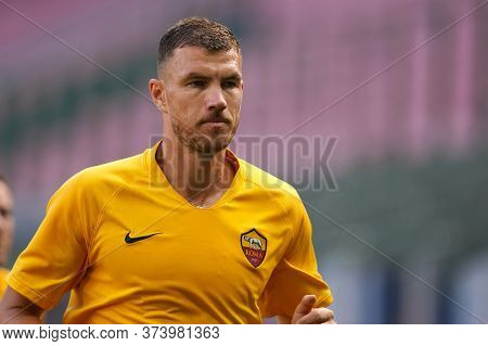 Milano (italy) 28th June 2020. Italian Serie A. Ac Milan Vs As Roma.  Edin Dzeko Of  As Roma  .
