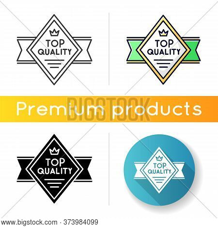 Top Quality Icon. Linear Black And Rgb Color Styles. Premium Product And High Class Service. Brand E