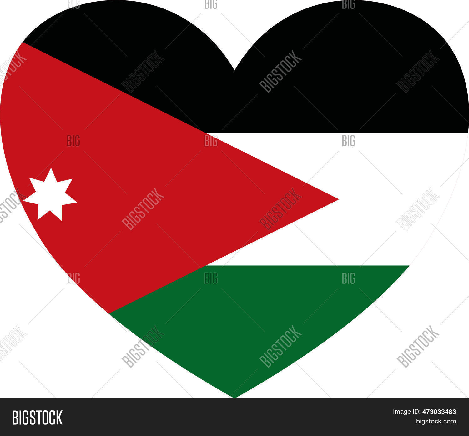 Jordan Flag Heart Vector & Photo (Free Trial) Bigstock