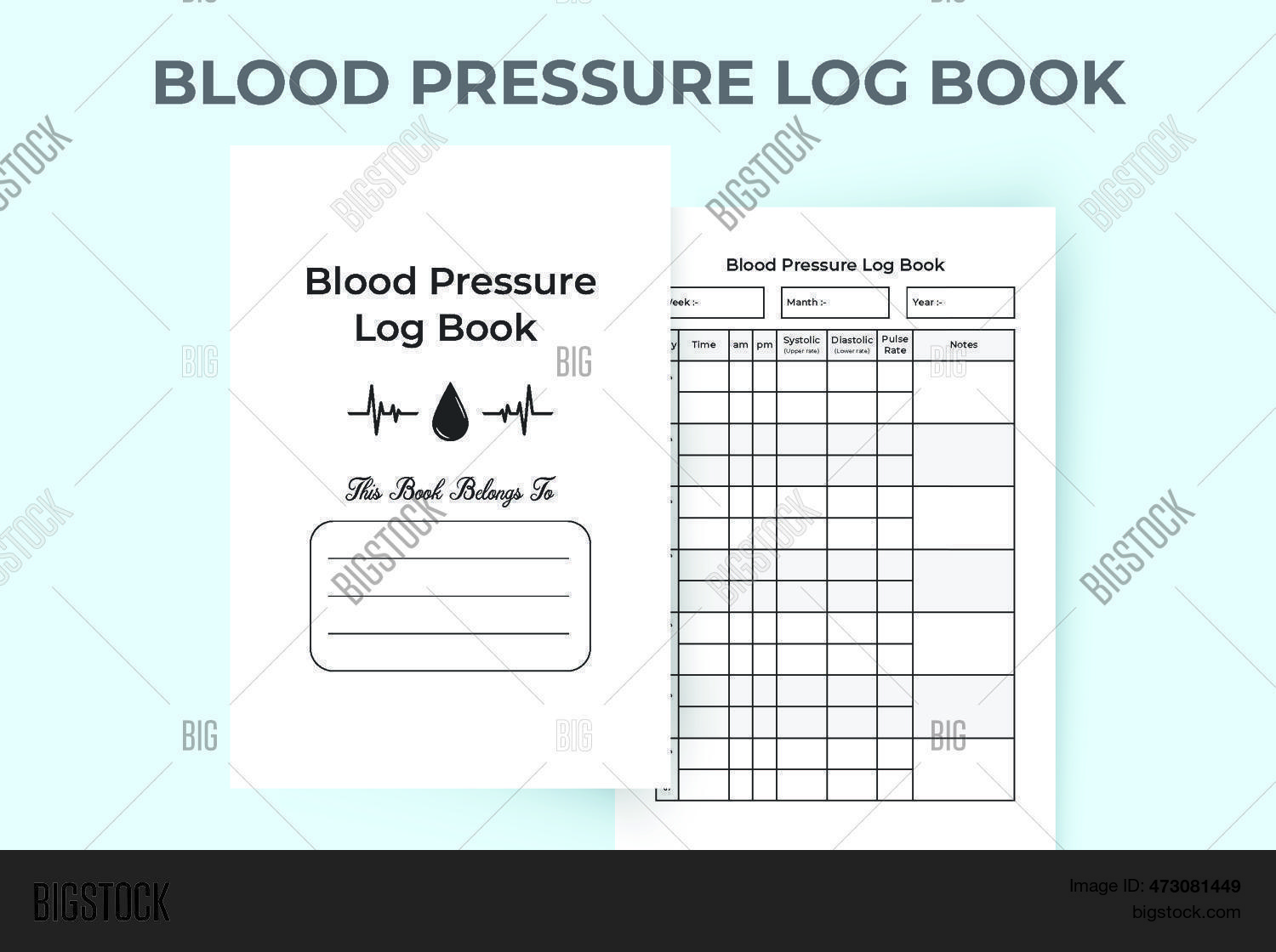 Blood Pressure Log Vector &amp; Photo (Free Trial) | Bigstock