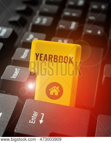 Text Showing Inspiration Yearbook. Business Approach Publication Compiled By Graduating Class As A R