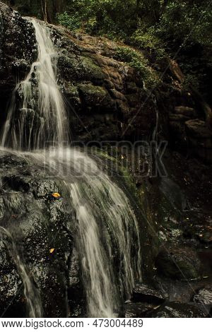 Beautiful Vattakanal Waterfall And Levinge Stream, Palani Mountain Foothills At Kodaikanal In Tamiln