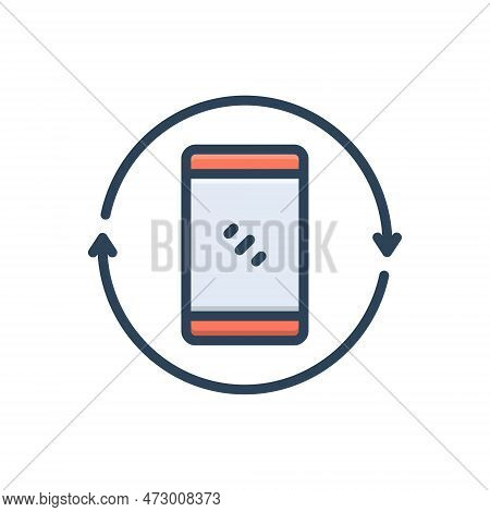 Color Illustration Icon For Flip Spin Twist Overturn Turn Capsize Replace Exchange Return Mobile Sma