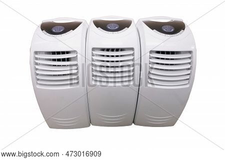 Portable Air Conditioners For Computer Equipment, Isolated On A White Background. Portative Air Cool