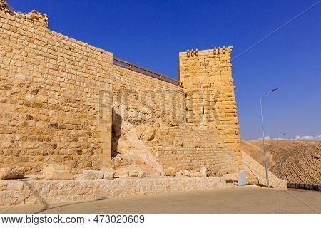 Ruins Of Crusaders Shobak Castle In Jordan