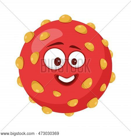 Vector Illustration Of A Hepatovirus A Virus In Cartoon Style Isolated On White Background