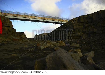 The Bridge Leif The Lucky At Reykjanes Peninsula In Iceland