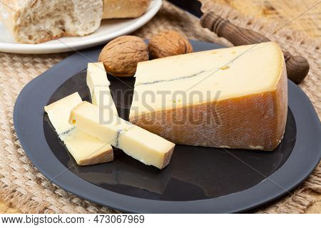 Cheese Collection, French Morbier Semi-soft Cow Milk Cheese With Black Mold Layer