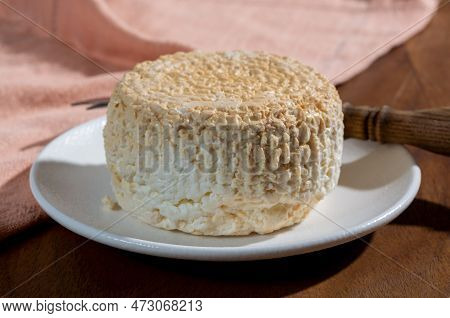 Polish Skimmed Fresh Smoked Milk Twarog Cheese, White Cow Cheese Compared To Curd, Quark, Or Cottage