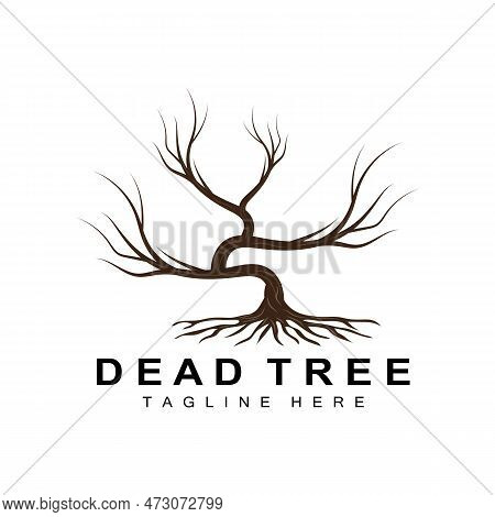 Tree Logo Design, Dead Tree Illustration, Wild Tree Cutting, Global Warming Vector, Earth Drought, P