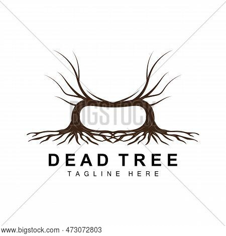 Tree Logo Design, Dead Tree Illustration, Wild Tree Cutting, Global Warming Vector, Earth Drought, P