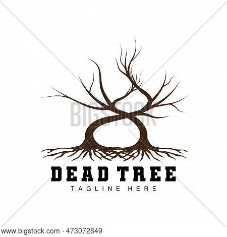 Tree Logo Design, Dead Tree Illustration, Wild Tree Cutting, Global Warming Vector, Earth Drought, P