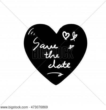 Hand Drawn Doodle Save The Date Typography Illustration Doodle Vector
