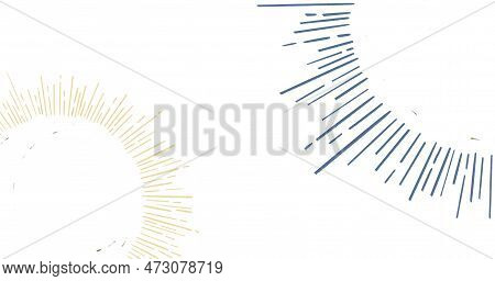 Sun Moom Star Ray Starry Night Illustration Elements Blue And Gold Beautiful Art Hand Drawing