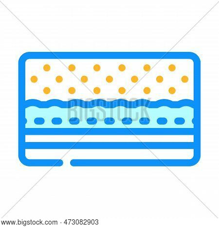 Memory Foam Mattress Bedroom Interior Color Icon Vector. Memory Foam Mattress Bedroom Interior Sign.