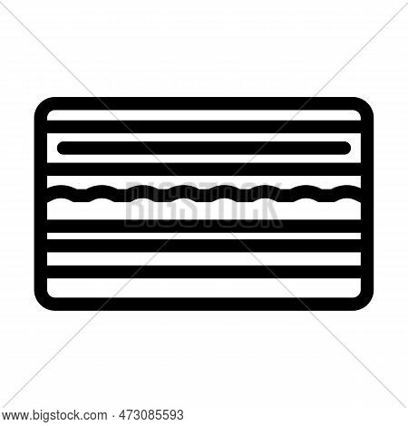 Memory Foam Mattress Bedroom Interior Line Icon Vector. Memory Foam Mattress Bedroom Interior Sign. 