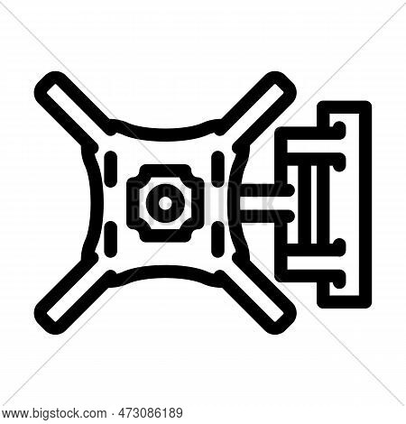 Tv Wall Mount Home Accessory Line Icon Vector. Tv Wall Mount Home Accessory Sign. Isolated Contour S