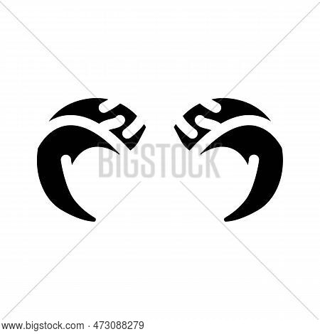 Bighorn Horn Animal Glyph Icon Vector. Bighorn Horn Animal Sign. Isolated Symbol Illustration