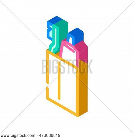 Toothbrush Holder Isometric Icon Vector. Toothbrush Holder Sign. Isolated Symbol Illustration