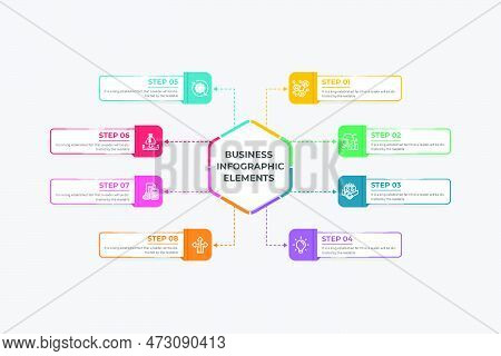 Business Infographic Element Design For Presentations And Works. Business Subject Category And Proje