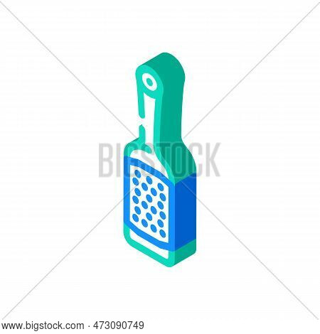 Stainless Steel Microplane Kitchen Cookware Isometric Icon Vector. Stainless Steel Microplane Kitche