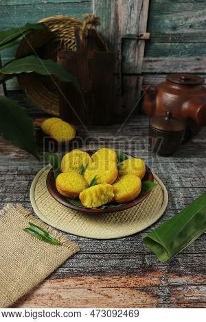 Bika Cake Typical Indonesian Food On A Clay Plate