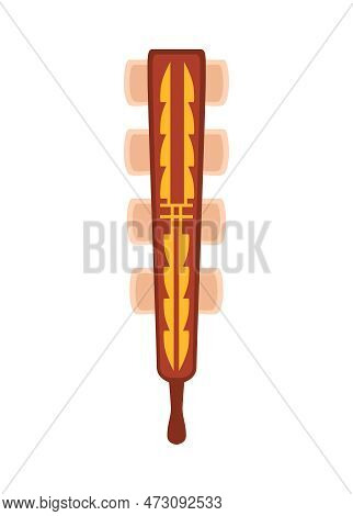 Maya Civilization Ancient Artifact On White Background Flat Vector Illustration