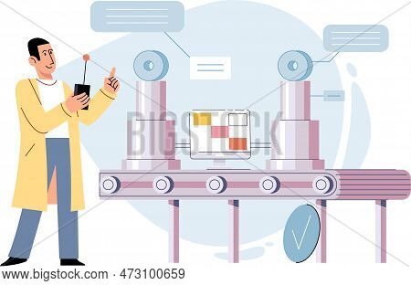 Smart Manufacture, Automation Development Metaphor. Innovative Smart Industry Product Design, Manufa