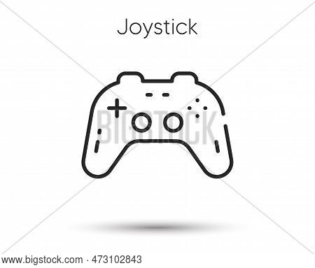 Joystick Videogame Controller Line Icon. Game Controlling Device Sign. Control Gamepad Symbol. Illus