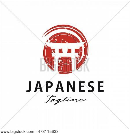 Torii Logo Japanese Culture Symbol Vector Illustration Design, Torii Logo Design