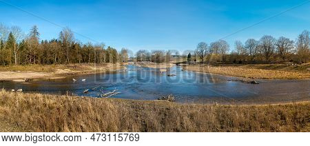The Confluence Of The Rivers Brigach And Breg, Which Forms The Beginning Of The Danube, The Longest 