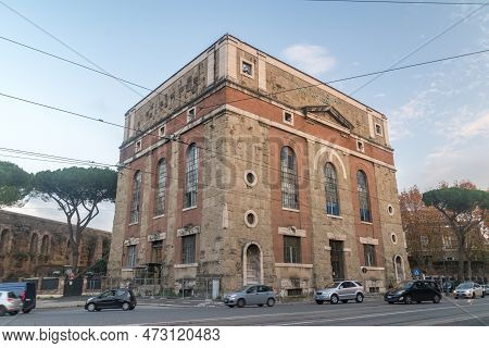 Rome, Italy - December 7, 2022: Acea Water Distribution Booth In Via Eleniana.