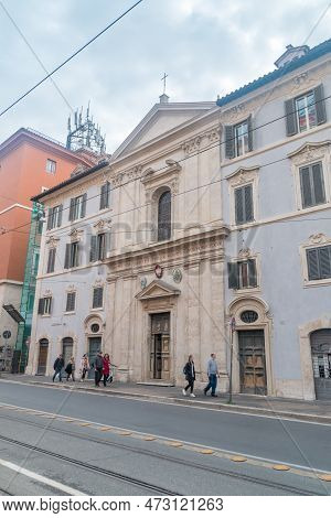 Rome, Italy - December 8, 2022: Santo Stanislao Dei Polacchi (saint Stanislaus Of The Poles) Roman C
