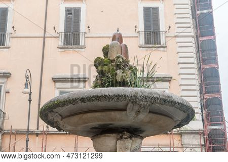 Rome, Italy - December 8, 2022: Fountain Of Piazza D'aracoeli.