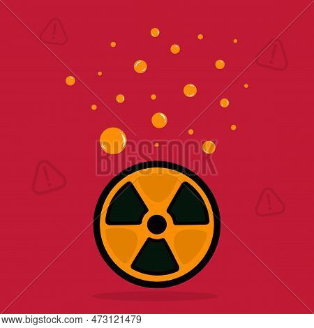 Warning Of The Spread Of Radiation Caesium Hazard. Vector Illustration Flat Design Element For Websi