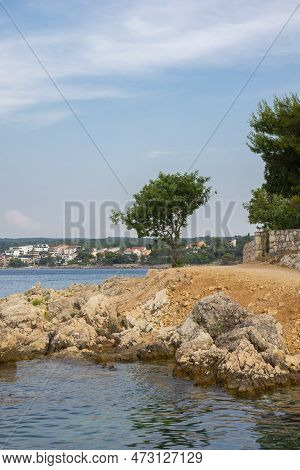 View Of The Rocky Shore, Porat, Krk Island, Croatia