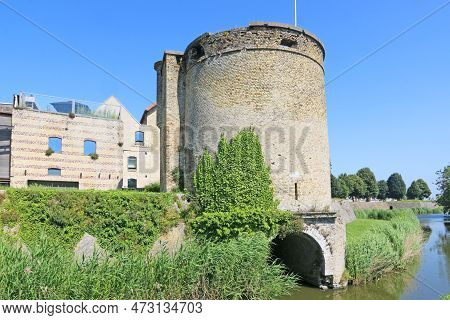 Old City Walls And Moat Of Bergues, France