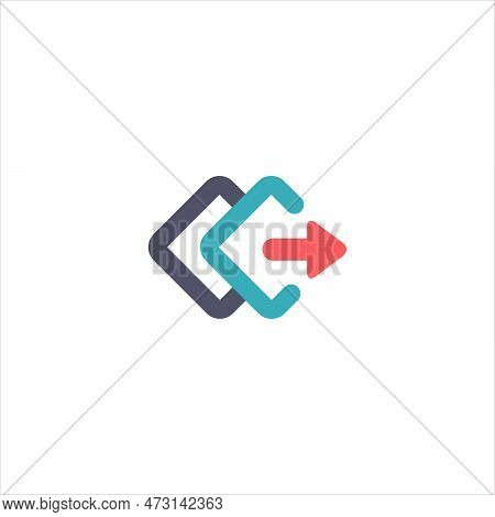 Go To Icon, Insert Layer Icon. Square And Arrow Symbol. Log In Icon. Stock Vector Illustration Isola