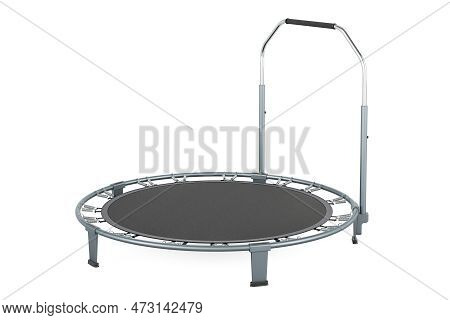 Foldable Mini Trampoline, Fitness Rebounder With Adjustable Foam Handle, Exercise Trampoline, 3d Ren